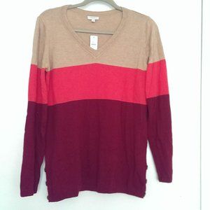 Talbots - tricolor long sleeves sweater